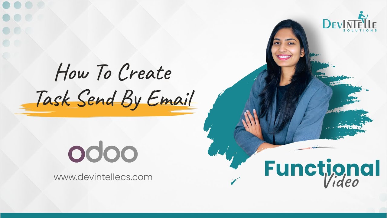 devintelle's tweet card. How To Create Task Send By Email In Odoo #odoo18