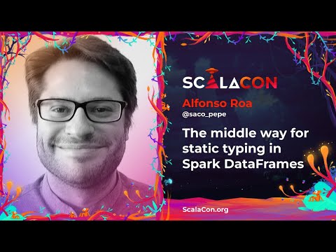 ScalaCon's tweet card. The middle way for static typing in Spark DataFrames - Alfonso Roa