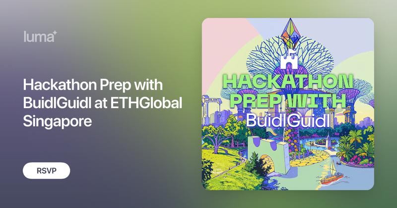 buidlguidl's tweet card. Are you hacking at ETHGlobal Singapore? Knowing what to build and how to build it can be challenging. At this event, we’ll help you get your stack setup if…
