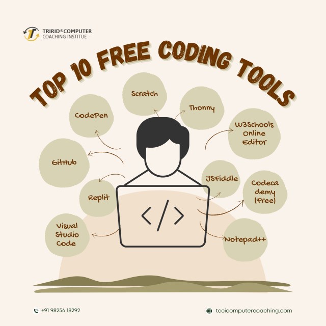 tccicomputer's tweet card. Discover the top 10 free coding tools for beginners in 2025 to start learning programming easily with TCCI Computer Coaching Institute.
