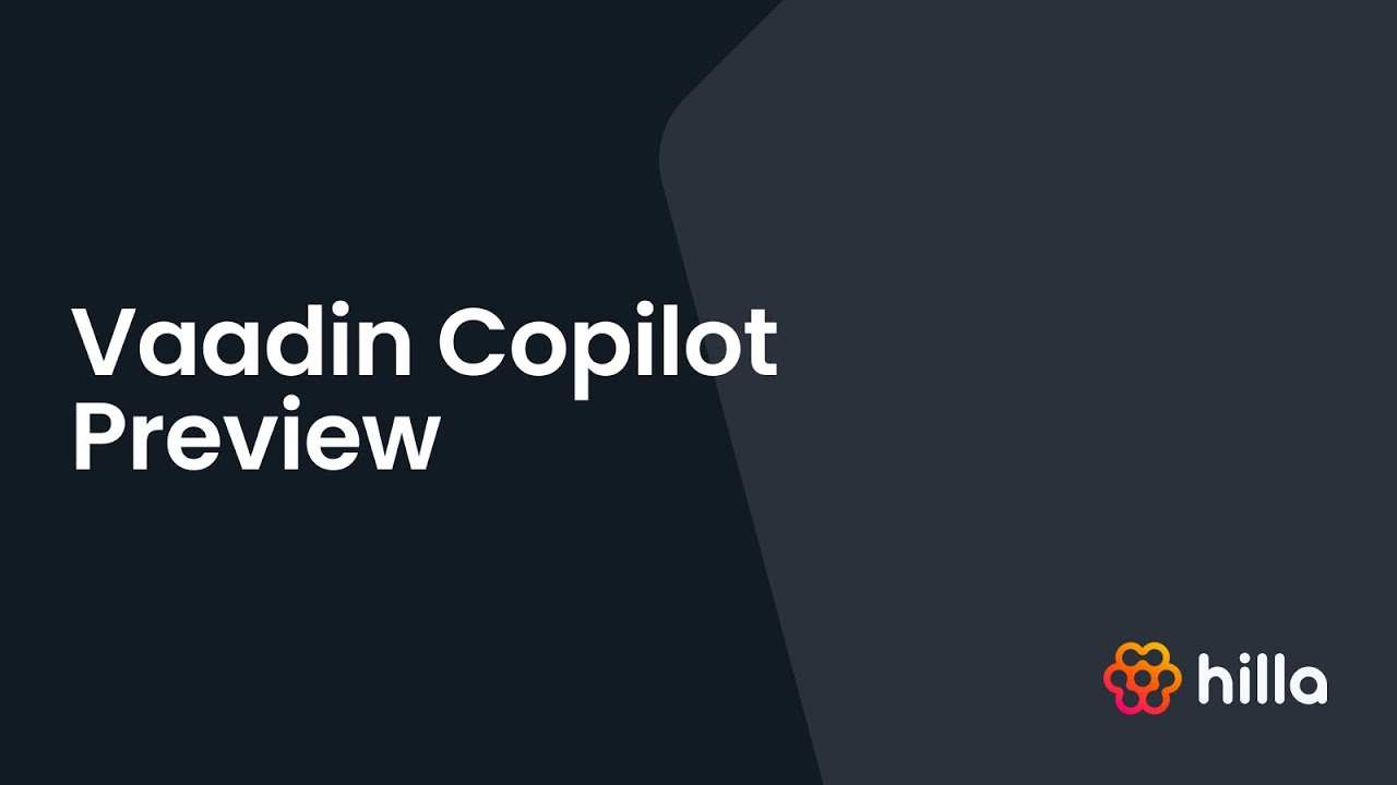 hillaframework's tweet card. Announcing Vaadin Copilot