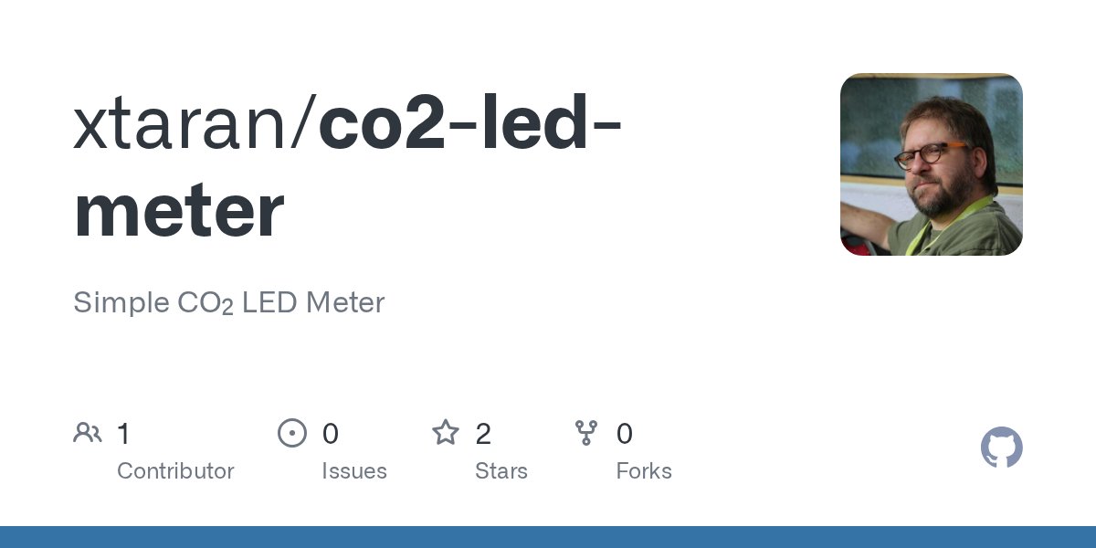 XTaran's tweet card. Simple CO₂ LED Meter. Contribute to xtaran/co2-led-meter development by creating an account on GitHub.