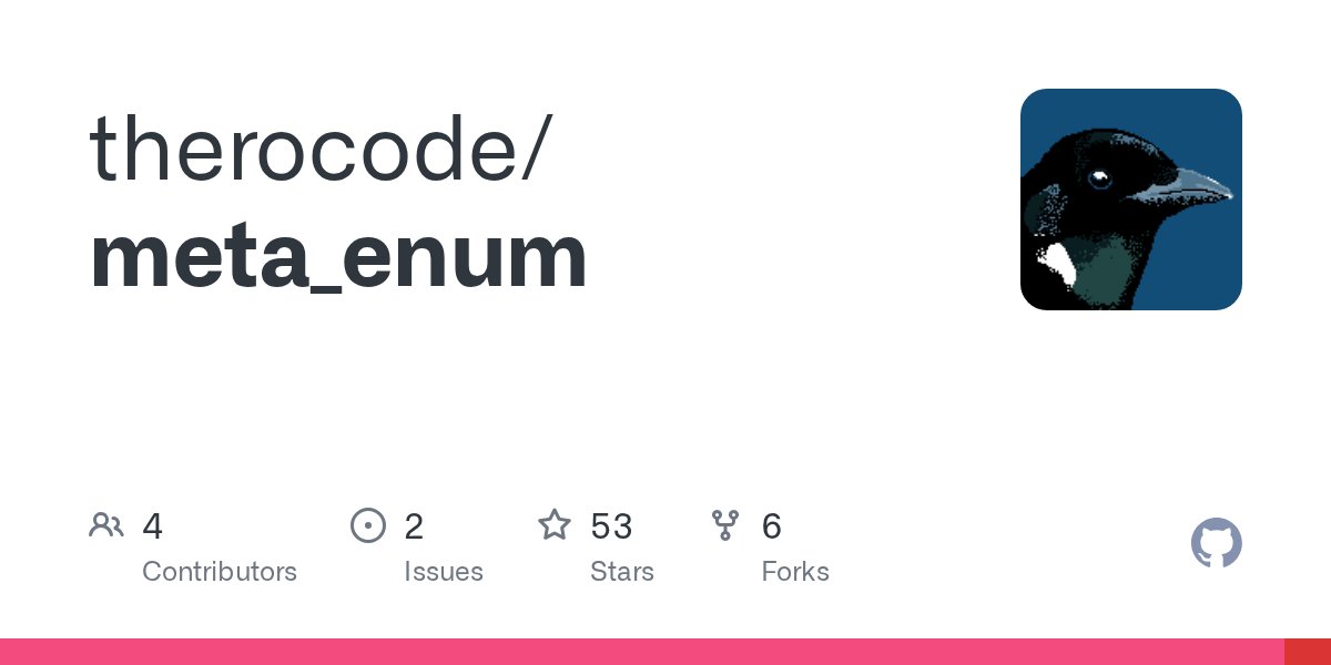 therocode's tweet card. Contribute to therocode/meta_enum development by creating an account on GitHub.