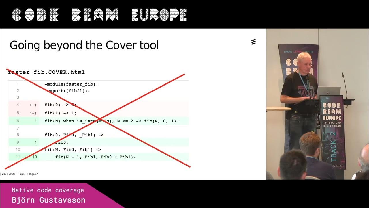 CodeBEAMio's tweet card. Native Code Coverage - Björn Gustavsson | Code BEAM Europe 2024