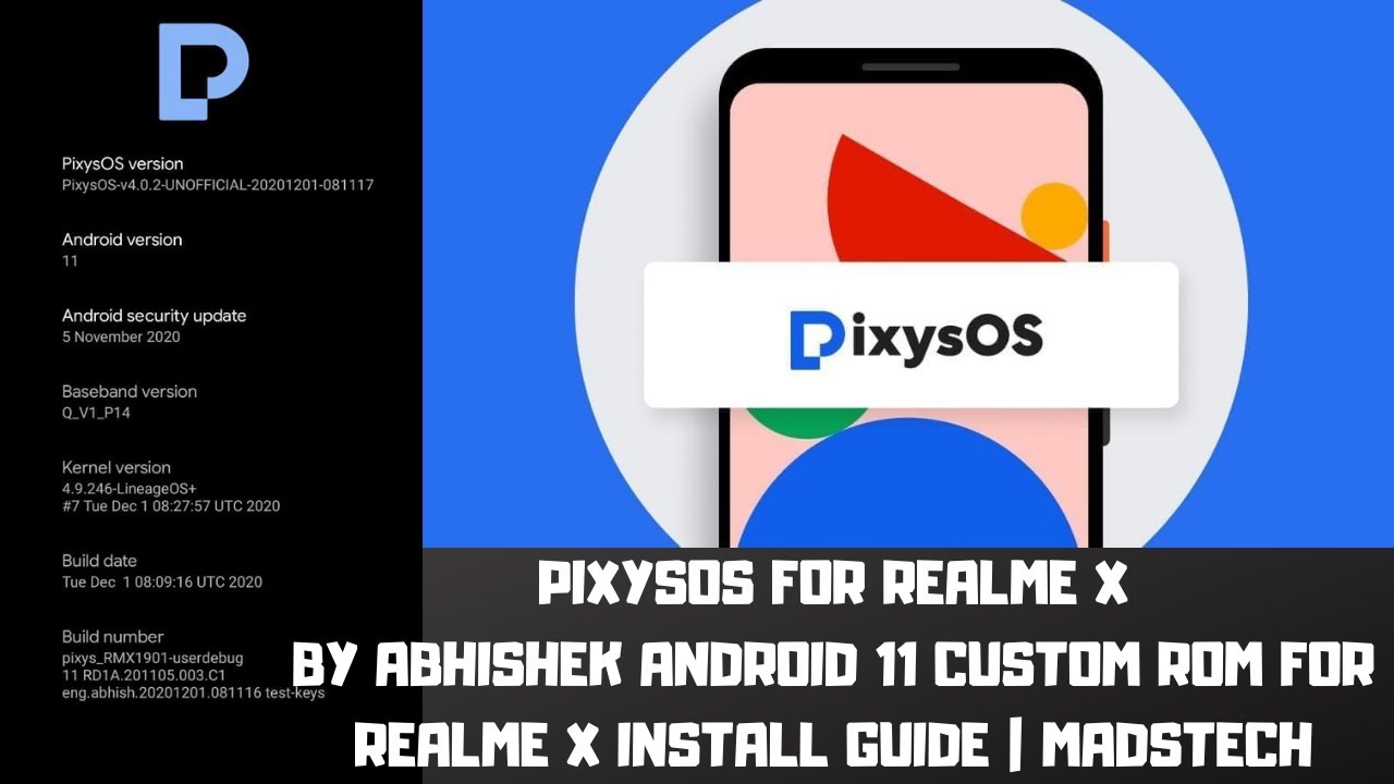mandardhulap91's tweet card. #PIXYSOS FOR REALME X BY ABHISHEK ANDROID 11 CUSTOM ROM FOR REALME X...
