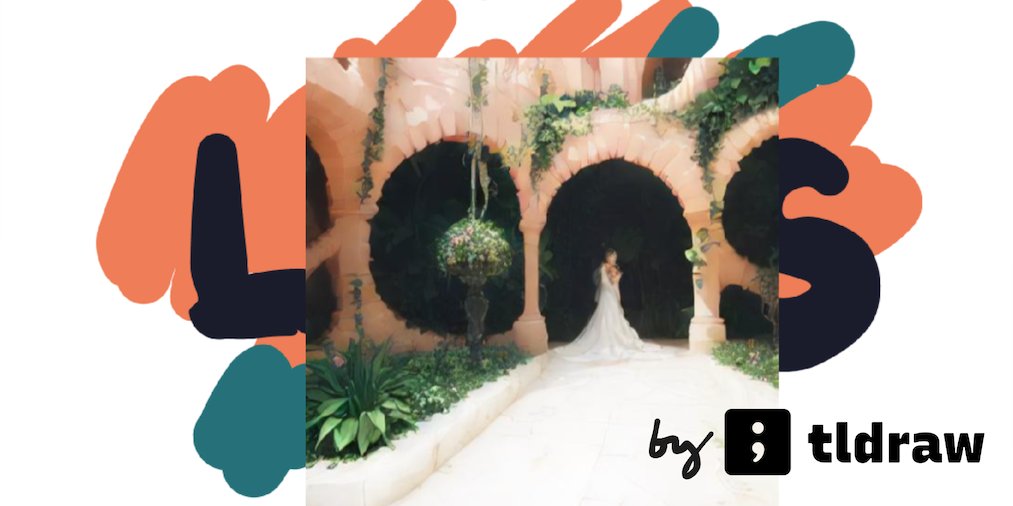 steveruizok's tweet card. An infinitely scrolling drawing and hallucinating app.