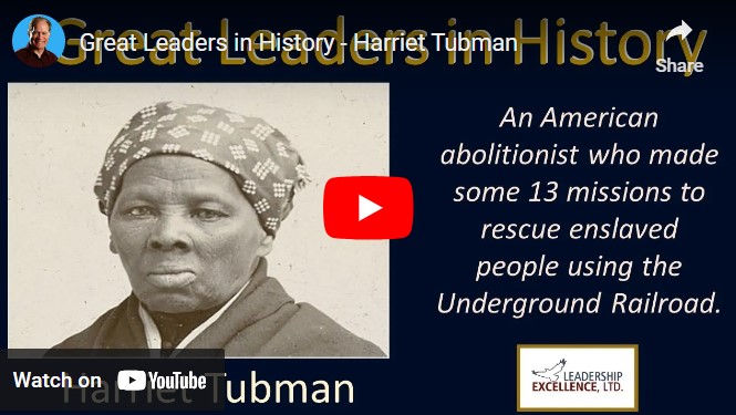 LeadExcel's tweet card. Great leaders in history - Harriet Tubman's unwavering commitment to freedom, her selflessness, bravery, and leadership skills continue to inspire generations.