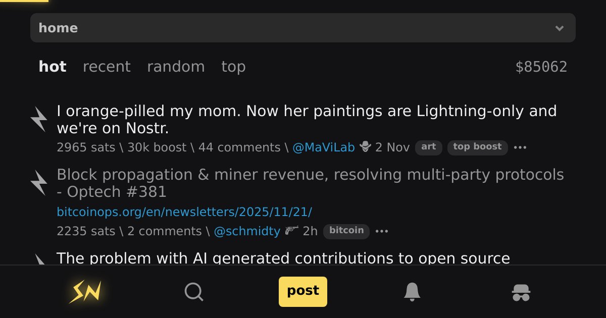gmio_projects's tweet card. It's like Hacker News but we pay you Bitcoin.