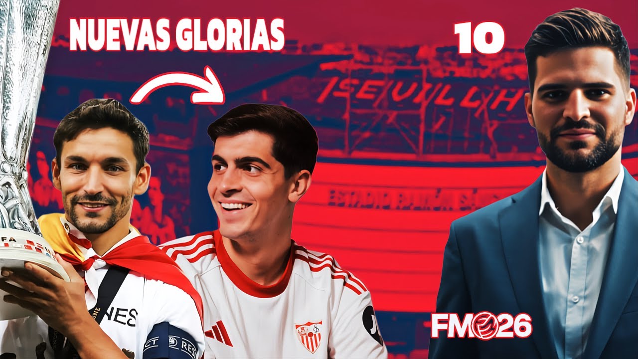 JVFM_YT's tweet card. ⬜FOOTBALL MANAGER 2026 | SEVILLA FC CAP.10 | NOS LA JUGAMOS ANTE EL...
