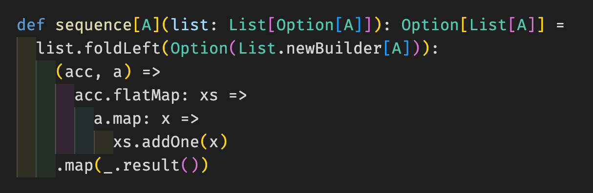 ScalaLibHunt's tweet card. Here’s a fairly straightforward Scala 3 sample, using significant indentation. Can you spot the compilation error?