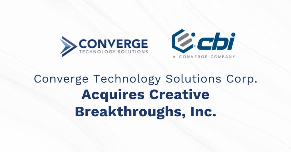 ConvergeTSC's tweet card. Converge announces it has acquired cybersecurity solutions provider Creative Breakthroughs, Inc. (“CBI”).