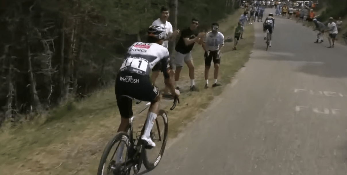 CyclingGraphs's tweet card. It was the queen stage of the Vuelta a Burgos, finishing up the steep Lagunas de Neila ramps…