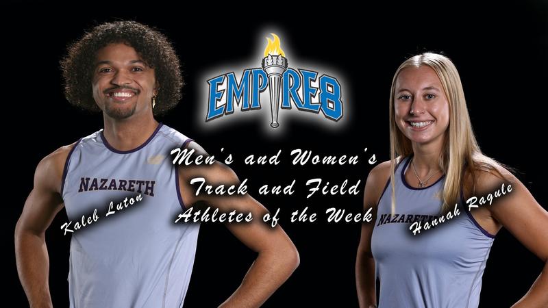 NazAthletics's tweet card. ROCHESTER, NY – Senior Kaleb Luton and junior Hannah Ragule each won events at the Welcome Back Meet over the weekend at SUNY Brockport and each has been named one of the Empire 8 Athletes of the...