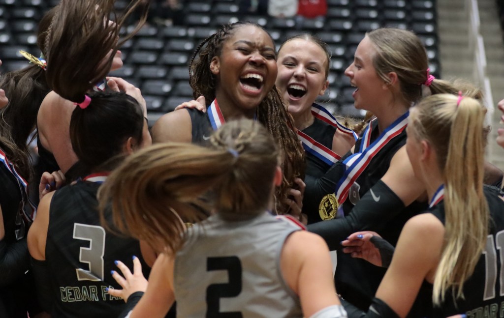 ASJSportsATX's tweet card. Cedar Park completes its redemption run, rallying from 21–16 in the third set to sweep Argyle and win the 5A-II state championship, the first in program history.