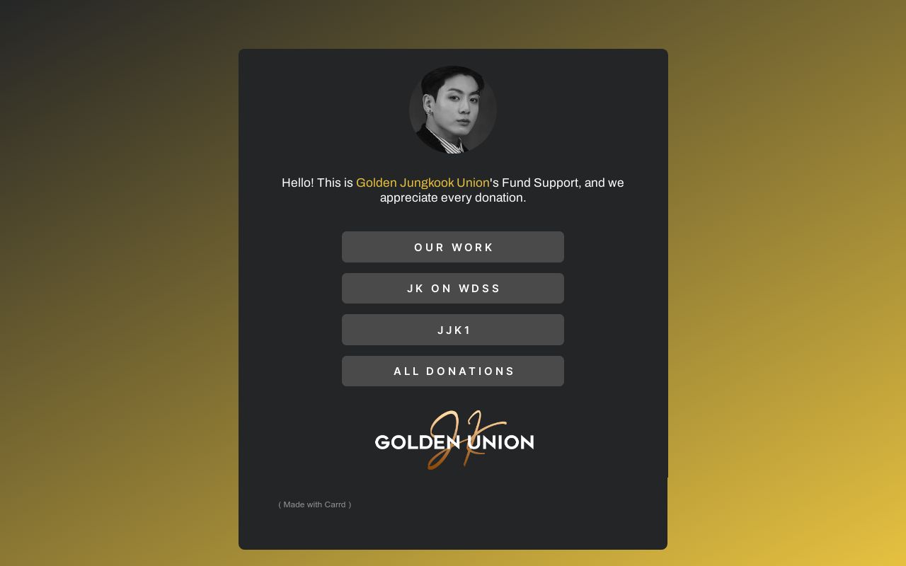 GoldenJKUnivers's tweet card. By The Golden Jungkook Union