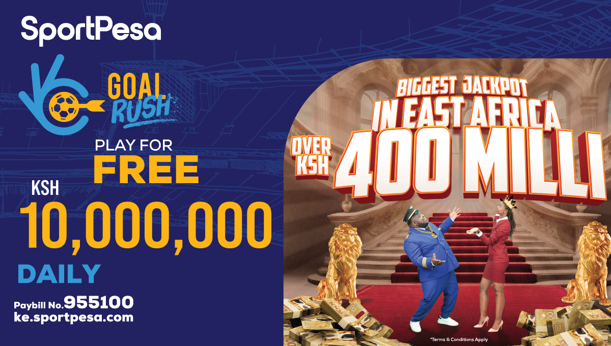 jeremyMusyokah's tweet card. Tuli-agree kushinda SportPesa ni endless, jishikie 400 milli MJP na 10 million ya Goal Rush Now, uji-nice! Just PREDICT the 3 #SportPesaGoalRush Games!