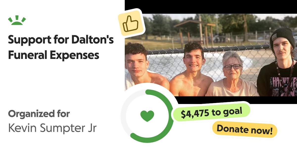 JBootybb's tweet card. Dalton suddenly passed in July of 2025, and was laid to rest in August. The fi… Julie Christopher needs your support for Support for Dalton's Funeral Expenses