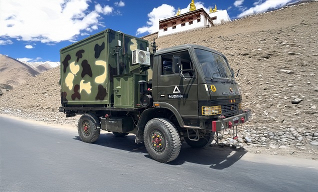 TheSPSingh's tweet card. The Vehicle-Mounted Expandable Battery Command Post (BCP) is a next-generation mobile headquarters designed to give artillery regiments the ability to command, communicate, and coordinate with speed...
