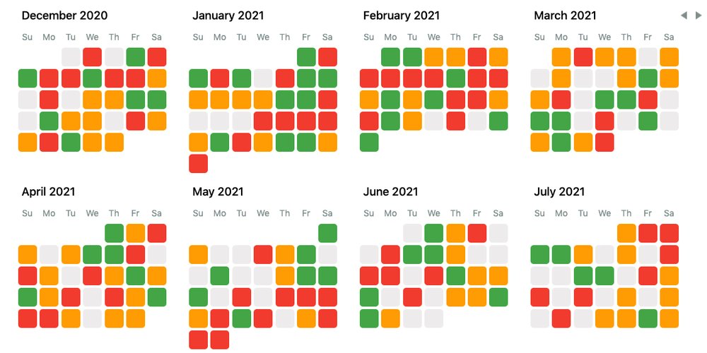 js_next_source's tweet card. A calendar heatmap coded using react-day-picker Twitter @ashvin_777 @JSitorEditor