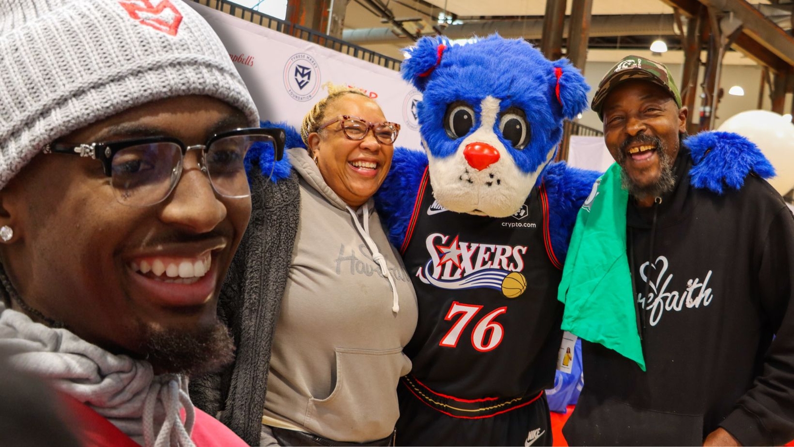 6abc's tweet card. Philadelphia 76ers star, Tyrese Maxey, helped ensure local families have a happy Thanksgiving.