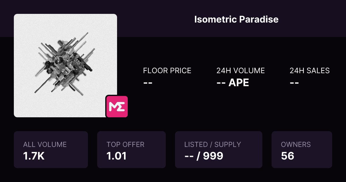 Art_By_Code's tweet card. Paradise is in the eye of the beholder! On sale now on ME! Price: 3 APE