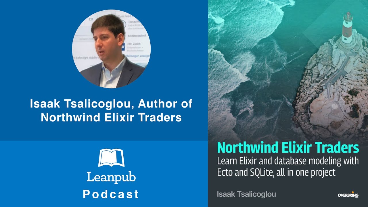 FrontmatterCast's tweet card. Isaak Tsalicoglou, Author of Northwind Elixir Traders #books #podcast...
