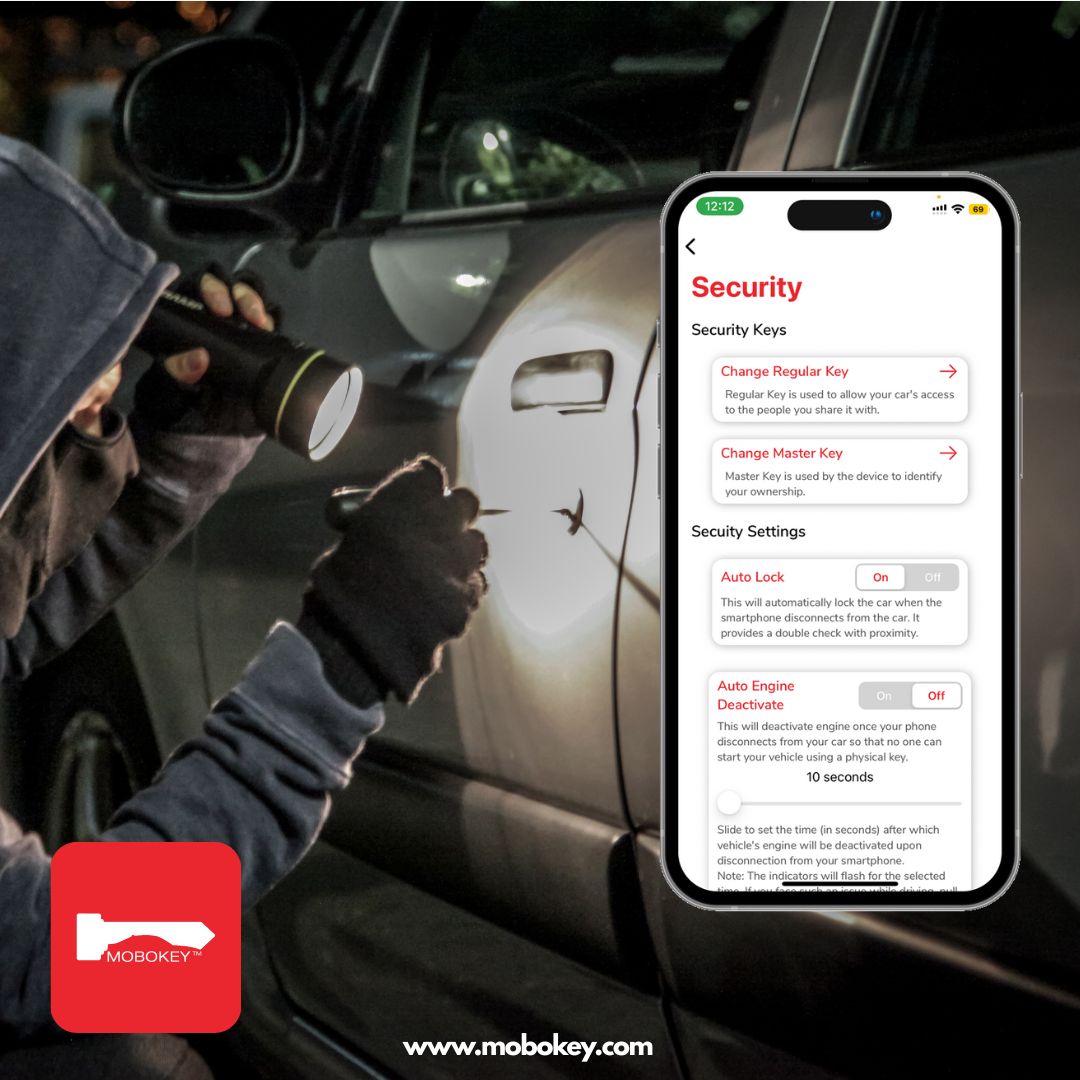 MoboKey's tweet card. Car security is a growing concern, as car theft has increased dramatically in recent times. Even with high-tech fobs and immobilizers, vehicles are not always safe. According to the Insurance Bureau...