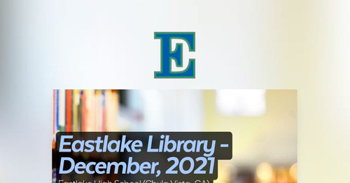 mrangood's tweet card. Eastlake Library - December, 2021