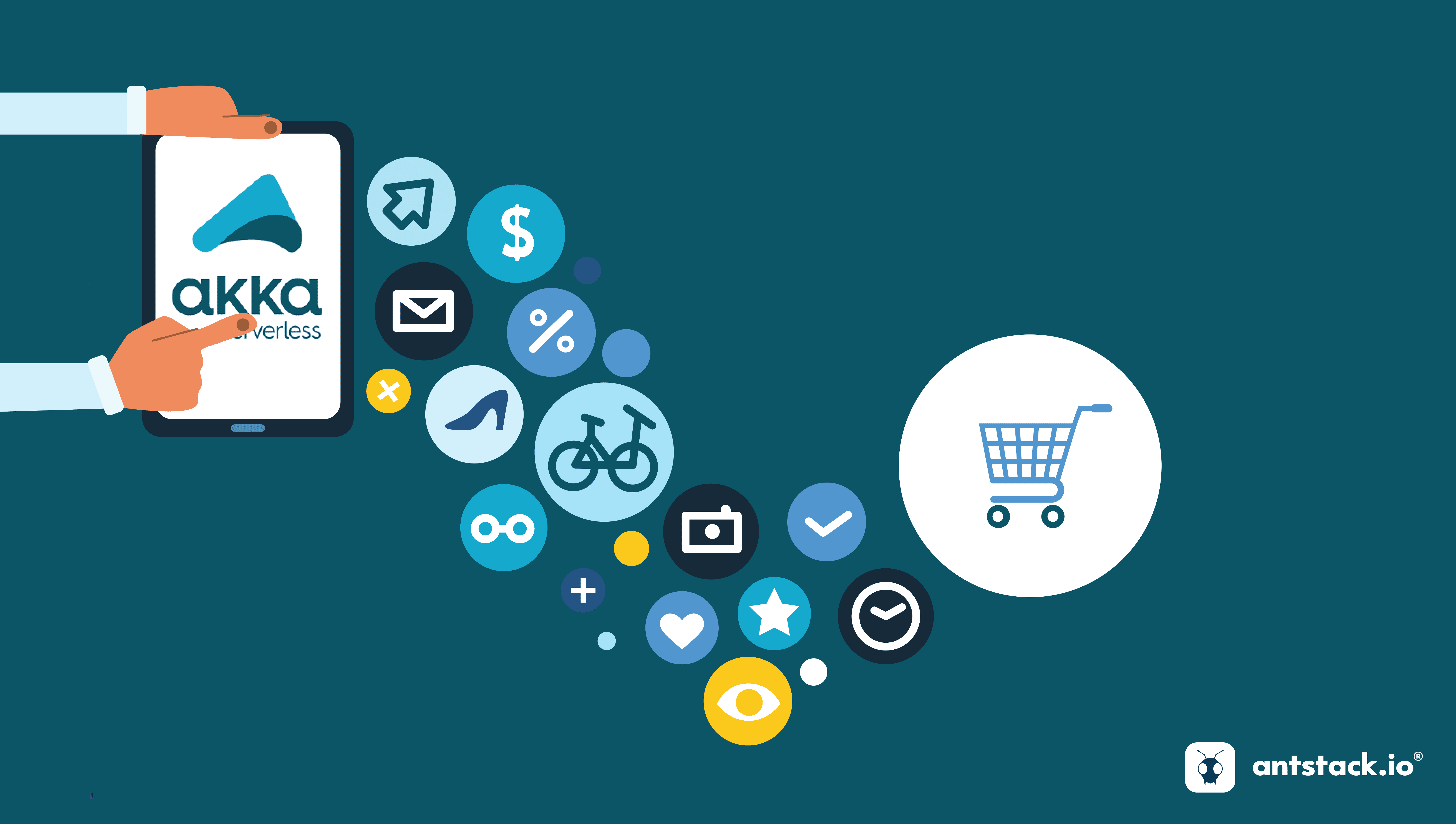 AntStack's tweet card. This blog talks about what Akka Serverless is and how to create an application with it. Akka serverless is a database-less, serverless and API-first platform.