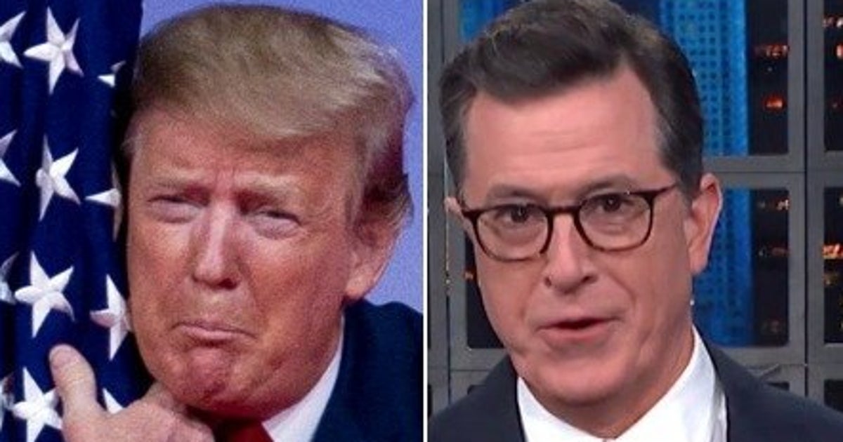 johncwright2's tweet card. "Late Show" host hits at the president's "historically long and epically weird" CPAC speech.