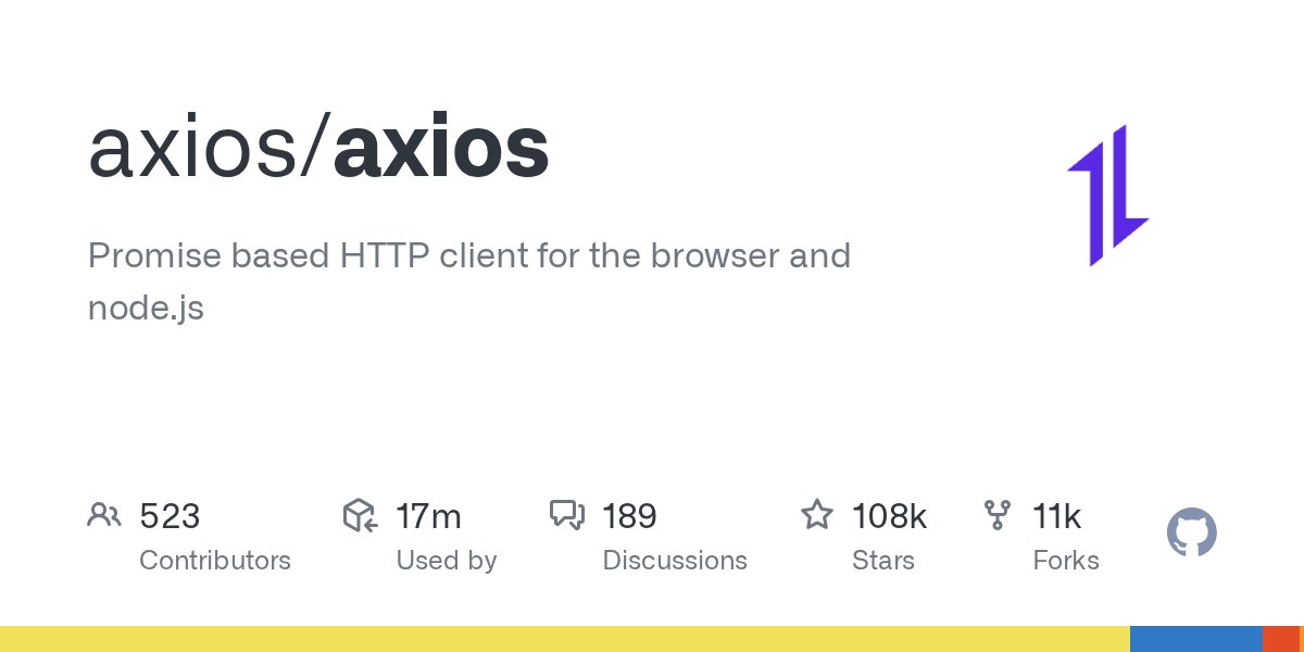 patronaiznajar's tweet card. Promise based HTTP client for the browser and node.js - axios/axios