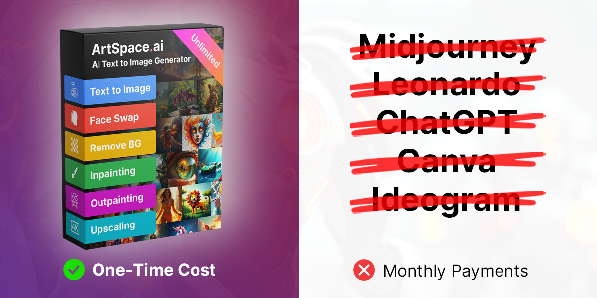 _Lizard____'s tweet card. Stop paying $200/month for AI art. Get lifetime access for just $77. Create unlimited art with pro features.