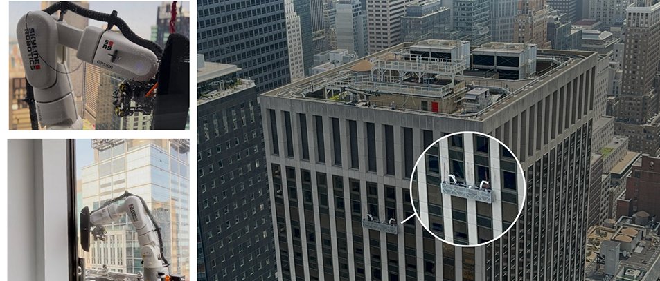 DigCxO's tweet card. A windows-washing robot, powered by AI and LiDAR, is working on a Manhattan skyscraper.