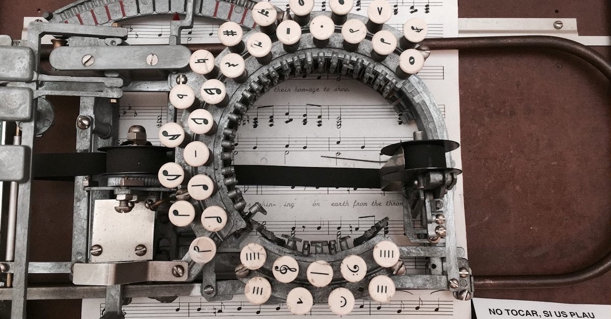 PublicLibrarySG's tweet card. Ever wonder how sheet music was printed before the advent of computers?