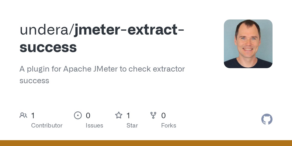 jmeter_plugins's tweet card. A plugin for Apache JMeter to check extractor success - undera/jmeter-extract-success