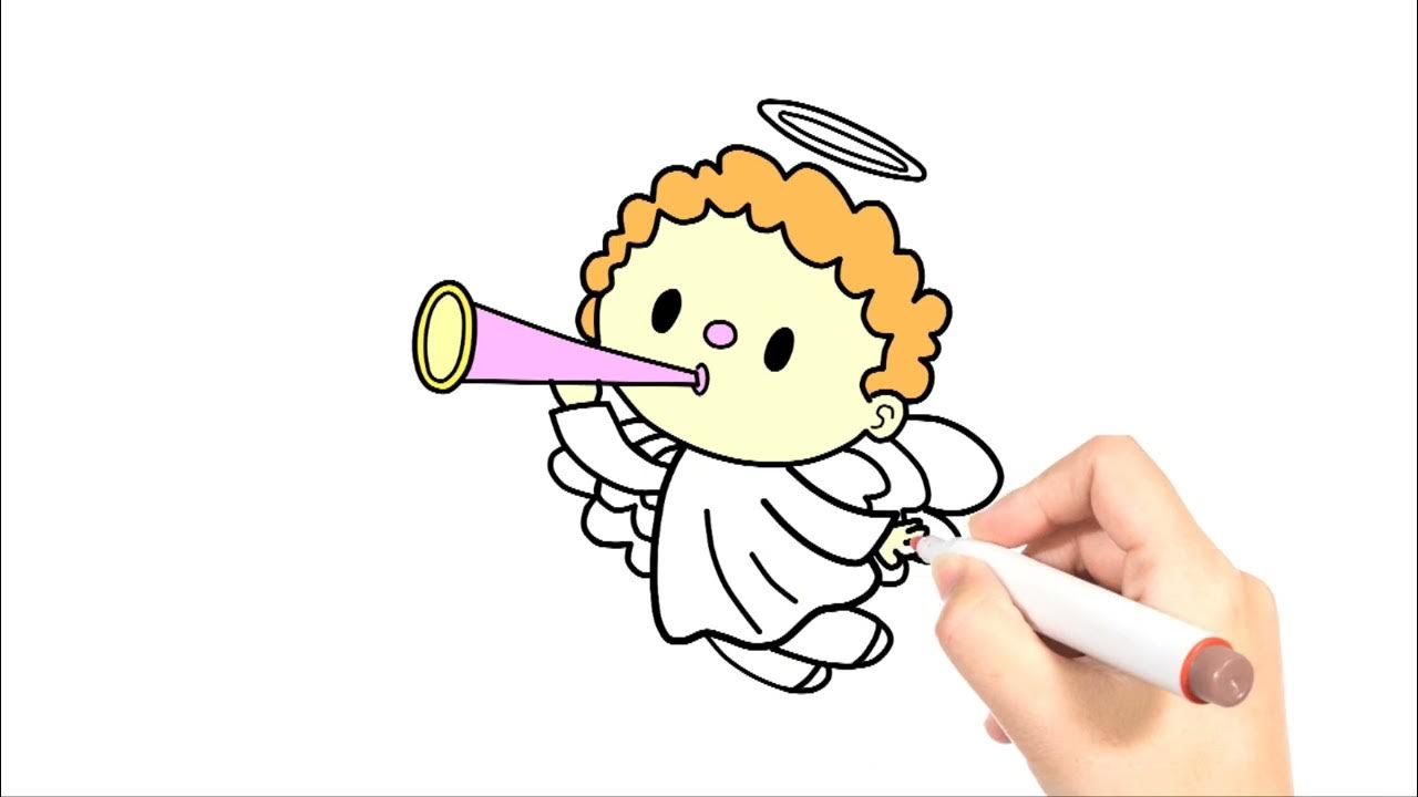 DebuterUnBlog's tweet card. Comment dessiner et colorier un ange facilement