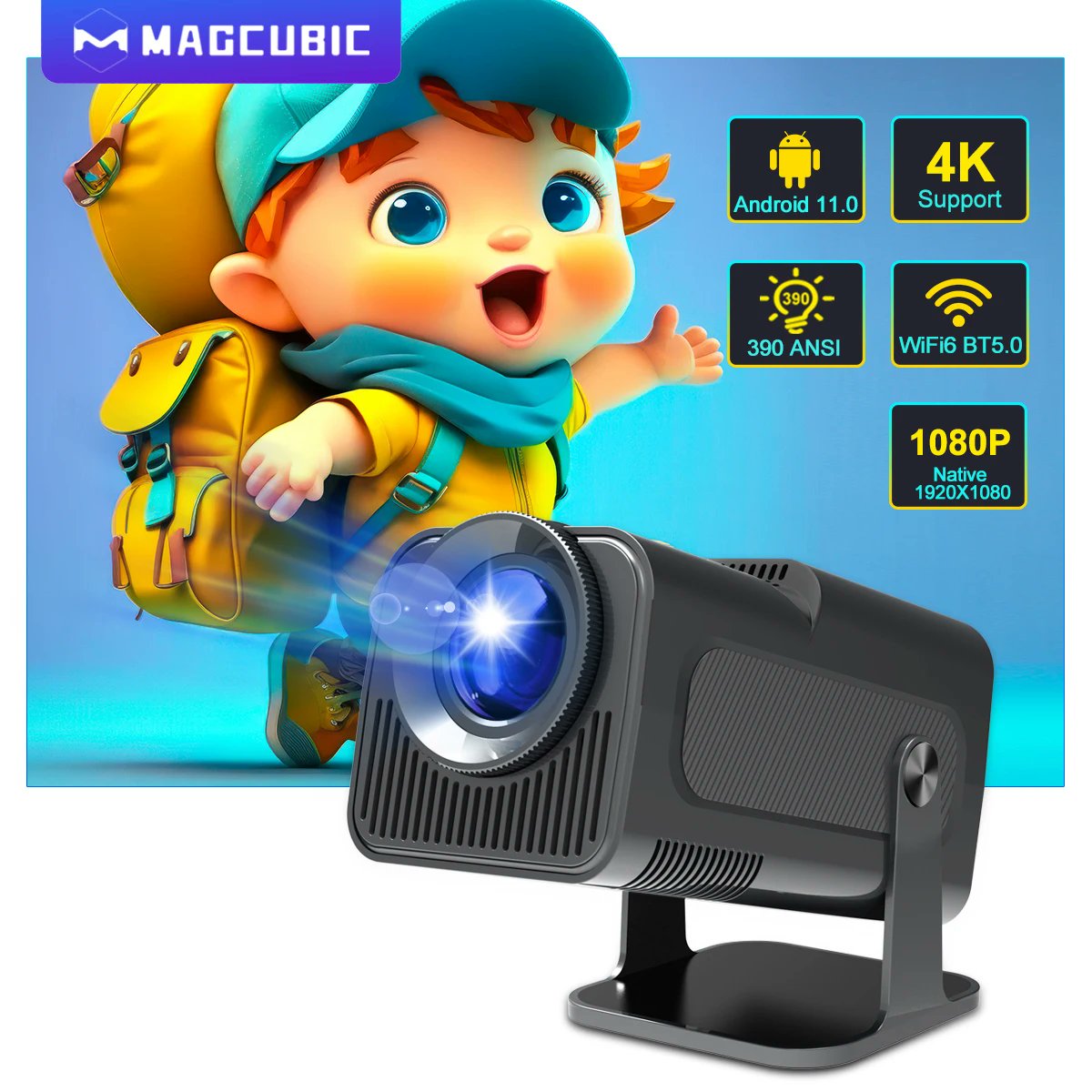 lowcychin's tweet card.   Magcubic 4K Android 11 Projector Native 1080P 390ANSI HY320 Dual Wifi6 BT5.0 1920*1080P Cinema portable Projetor upgrated HY300  Cena z wysyłką: $51.6 / ~192zł Kliknij na obrazek aby przejść do...