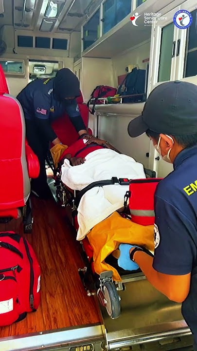 Manthiry's tweet card. Ambulance from Heritage Senior Care Center