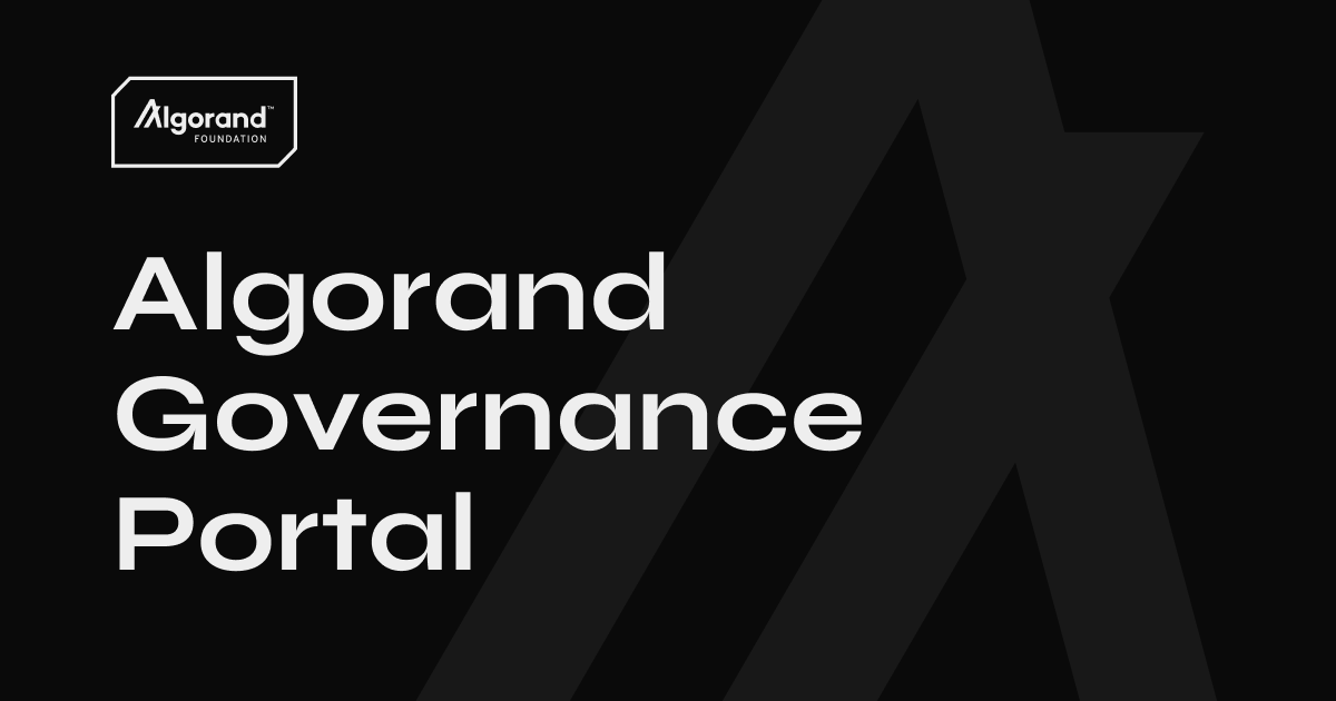 algogard's tweet card. Web application of Algorand Governance Platform