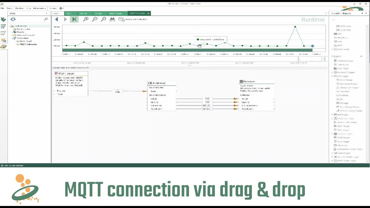 EfaAutomazione's tweet card. MQTT connection via drag & drop