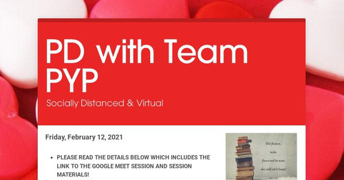 pypmom's tweet card. PD with Team PYP