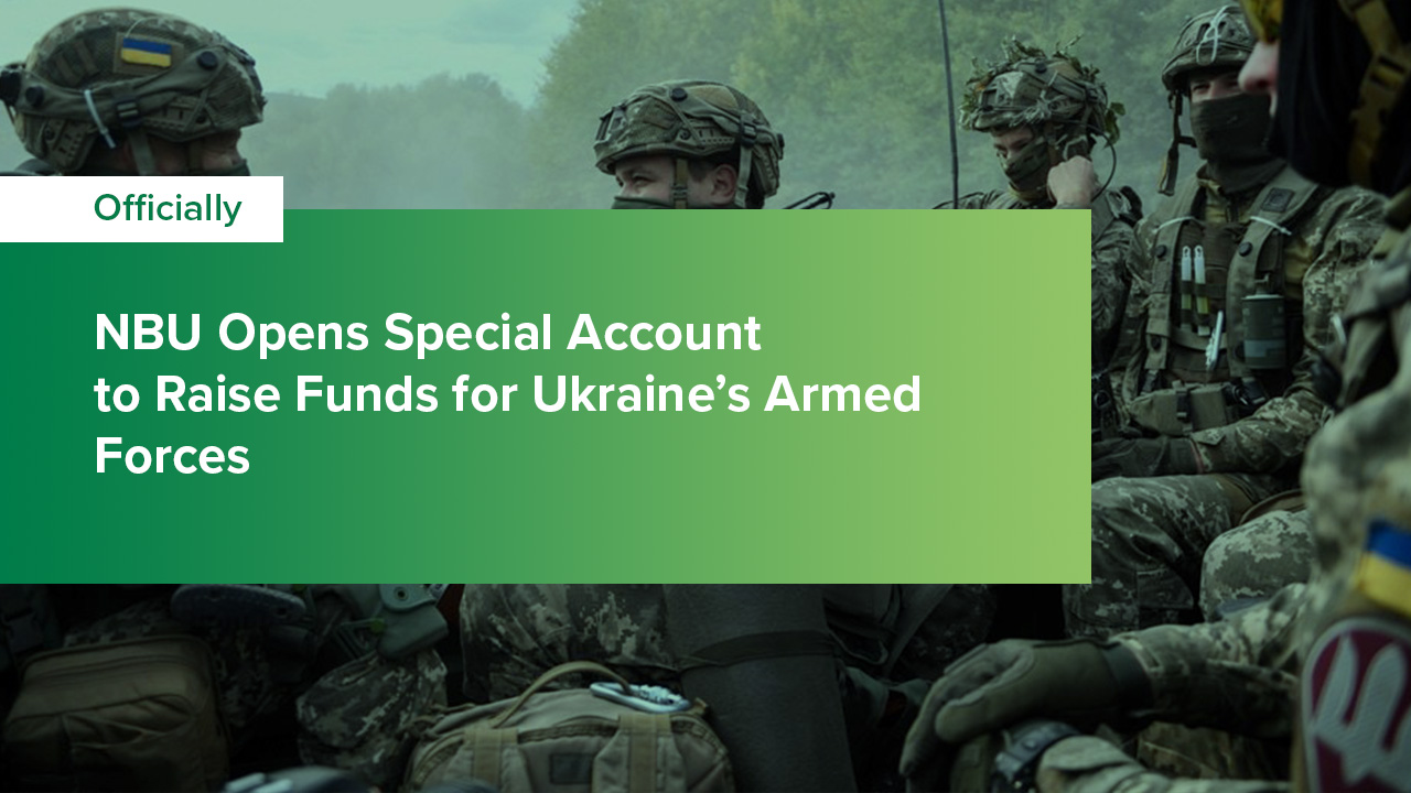 Ukraine's tweet card.   The National Bank of Ukraine has decided to open a special fundraising account to support the Armed Forces of Ukraine. The central bank’s decision comes after the Ukrainian gove...