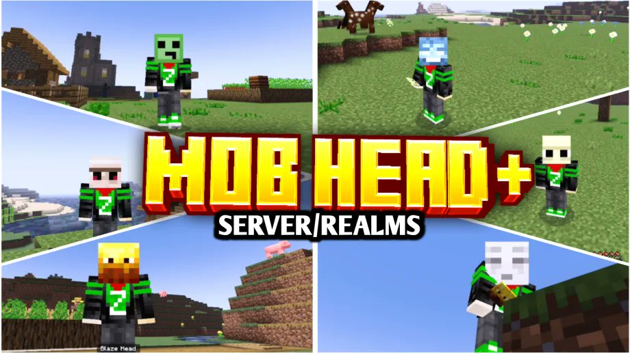 modbay_feed's tweet card. Unleash mob power 🧠⚔️ with craftable heads! Each one gives you a unique ability! 🌀 Recipes are a bit tough 🔧 — so you’ll have a real reason to grind! 🔥