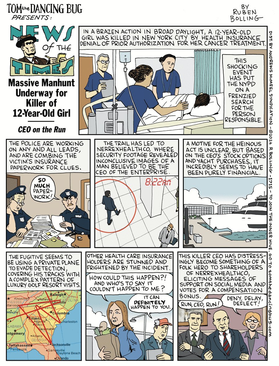 weaverhightower's tweet card. Read Tom the Dancing Bug—a comic strip by creator Ruben Bolling—for today, December 13, 2024, and check out other great comics, too!