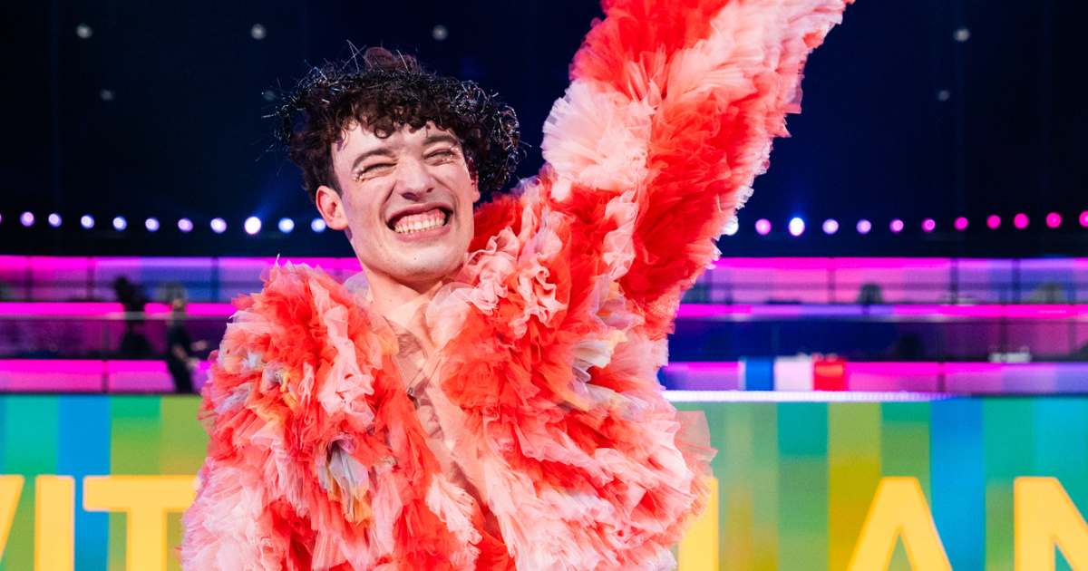 Eurovision's tweet card. Switzerland has won the 68th Eurovision Song Contest with the song 'The Code' performed by Nemo.