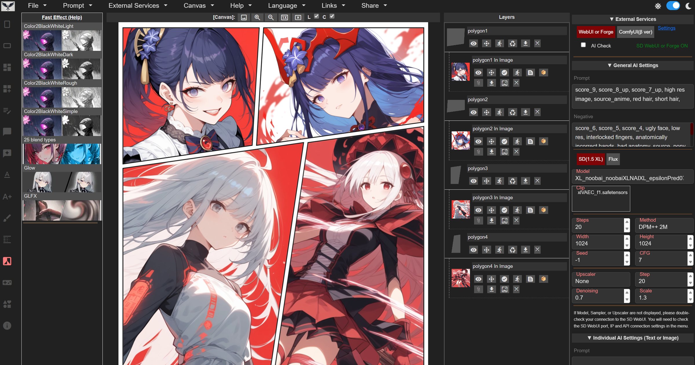 hypersankaku2's tweet card. Manga Editor : SD WebUI, Forge, ComfyUI