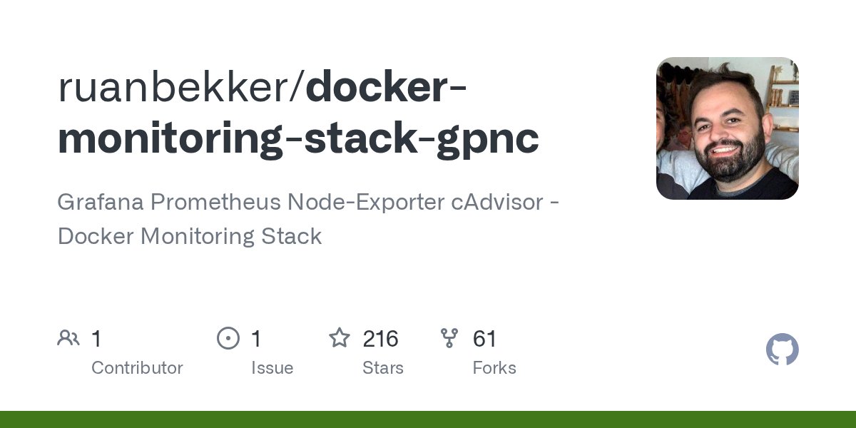 ruanbekker's tweet card. Grafana Prometheus Node-Exporter cAdvisor - Docker Monitoring Stack - ruanbekker/docker-monitoring-stack-gpnc