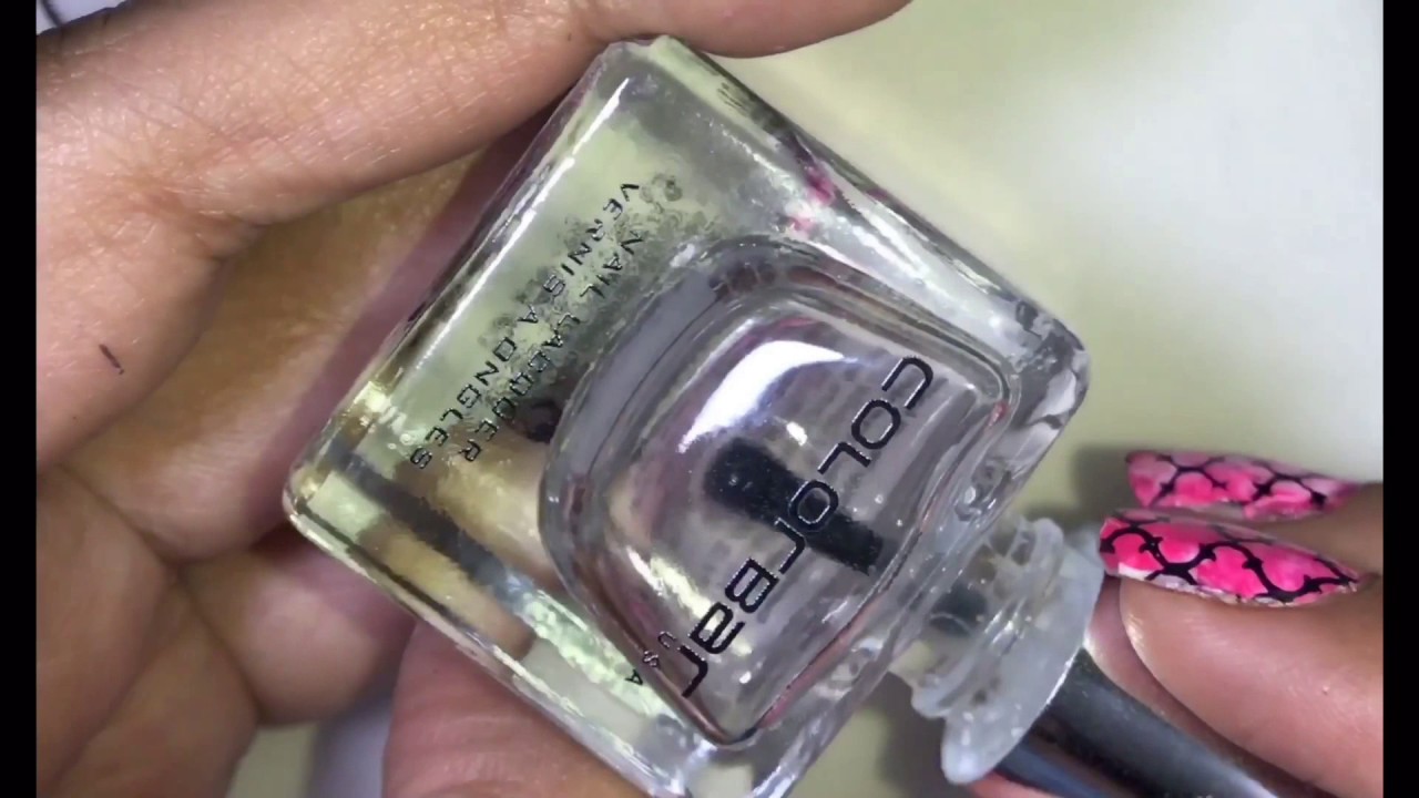 nsharrnails's tweet card. Black Net Design on Whitish Pink Nails ||NSHARR NAILS||