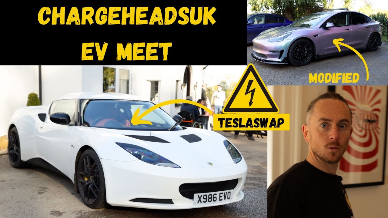 Chargeheads's tweet card. Electric Lotus Evora Teslaswap & Modified Tesla EV at EV Meet...