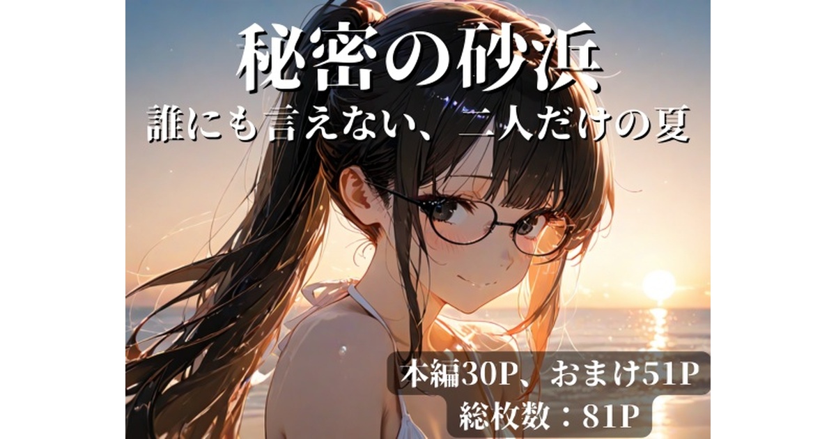 ai_studio_Lab_H's tweet card. 「この夏、一番抜ける。」 陽に濡れた素肌を水滴が伝い、火照った体温と潮風が混じる——。 誰もいない砂浜で、恥じらいと衝動がぶつかり合う夏のひと幕。 本編30P+おまけ51Pの合計81P！ 水滴の光、指先の熱、そして隠しきれない吐息…青春とエロスを詰め込んだ濃密な一冊。 画像サイズ:960×1280 商業利用可モデル・LoRA使用(PixAI制作) 使用モデル: Aüngir(Angir...